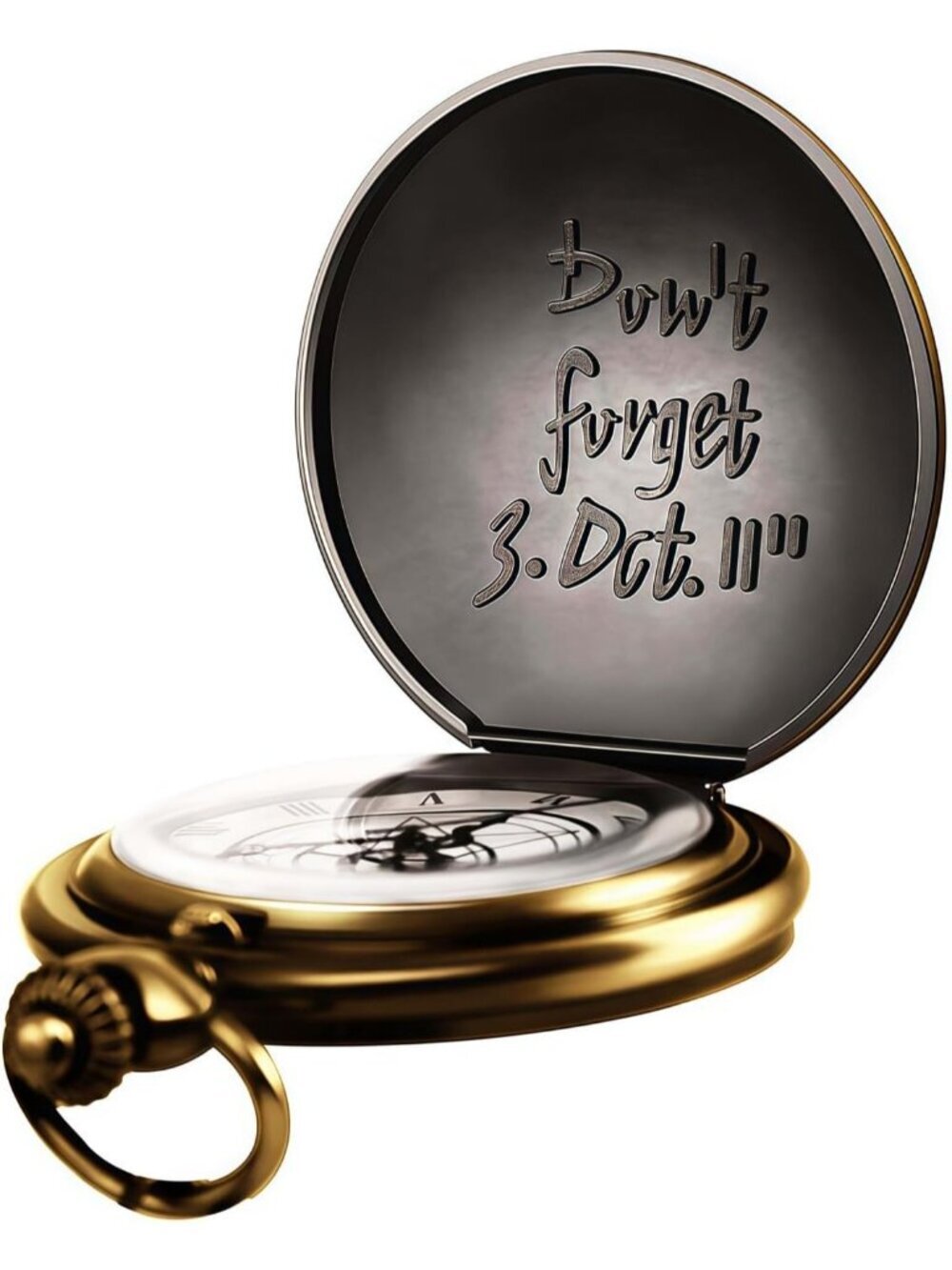 Men's Tan Quartz Engraved Fulmetal Alchenist Arabic Numerals Chain Pocket Watch - Picture 6 of 7